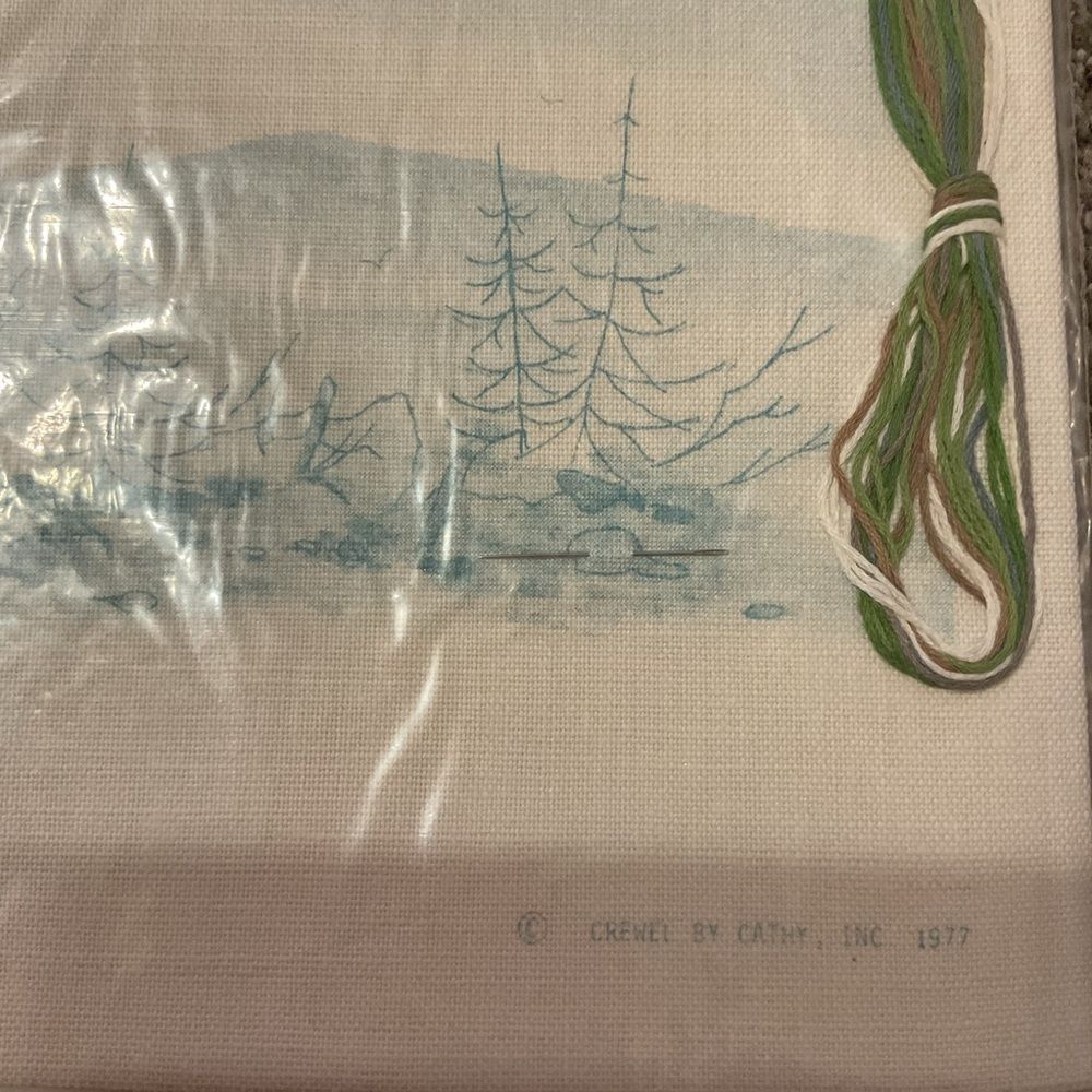 Winter Pines Holiday Cross Stitch Kit - Blue - Picture 6 of 6